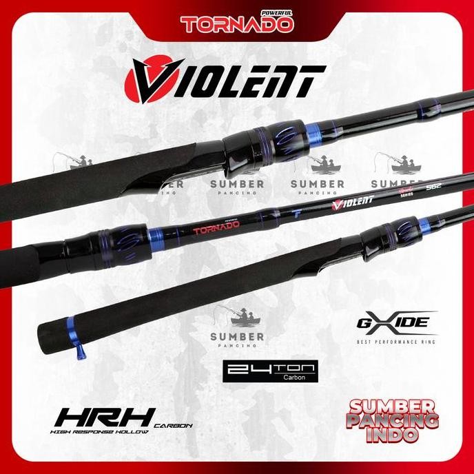 Tersedia TORNADO Joran Pancing Spinning VIOLENT Sport Series GAGANG FULL EVA 150cm - 180cm Hi-Carbon