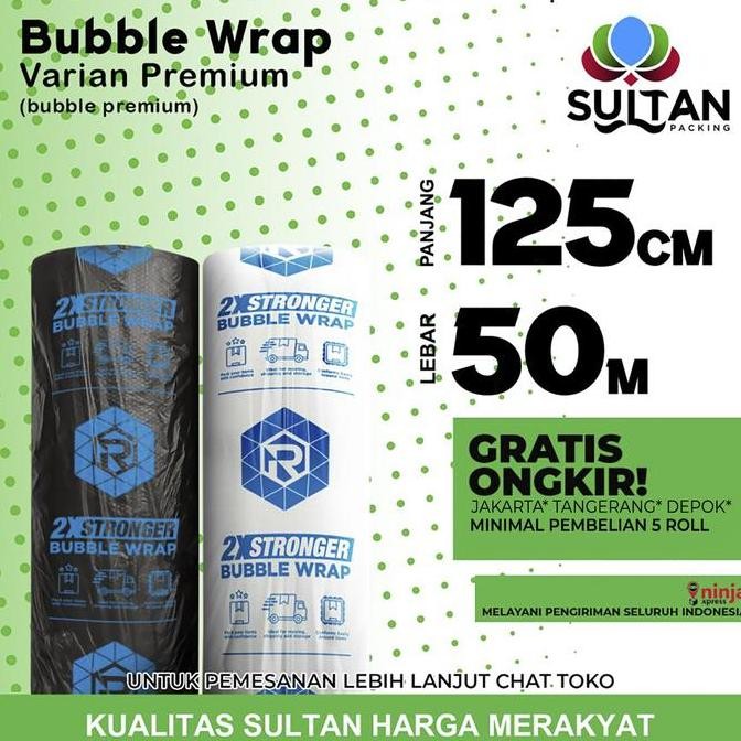 

ready stock Bubble wrap 125cm x 50m Rusfet Coreless Plastik Bubblewrap Roll Strong