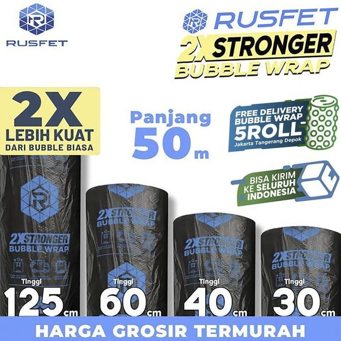 

ready stock Bubble Wrap 50meter RUSFET HITAM DKM PLUS Bubblewrap TERMURAH / ROLL