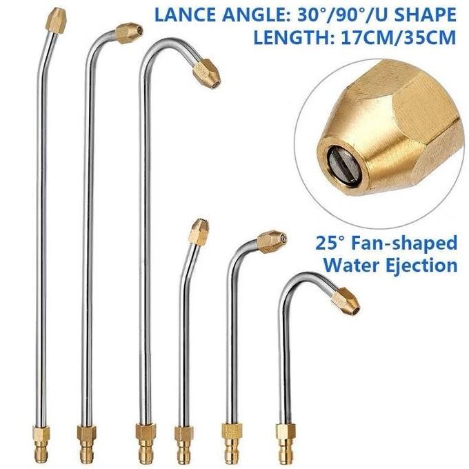 ready  Stik Nozzle Cuci AC Mobil Motor Bengkok LURUS 17cm 35cm Quick Release Stick Extension 30 90 6