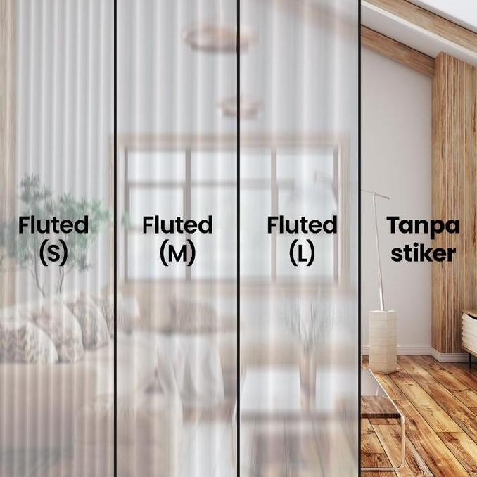 ready ALPHAMAX Fluted/Morru Glass Sticker | Sticker Kaca Fluted/Morru Jendela | Sticker Kaca Fluted/
