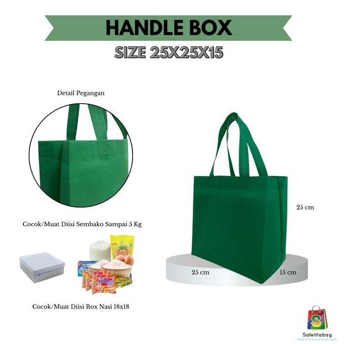 

ready stock (ISI 12PCS) Tas Goodie bag Souvenir Handle Box 25x25x15