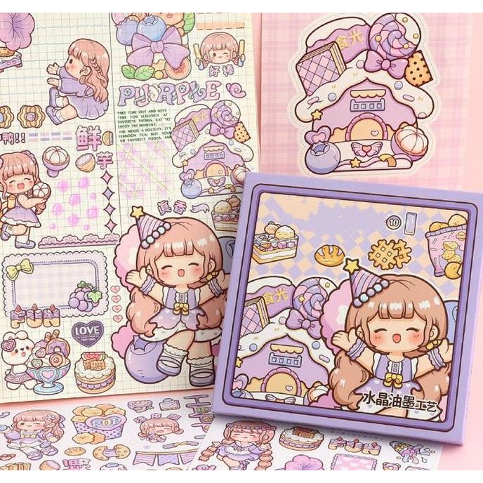 

baru Sticker Pack Buat Jurnaling Dodogirl Motif Candy Girl Stiker 1 Set Paper Stationery