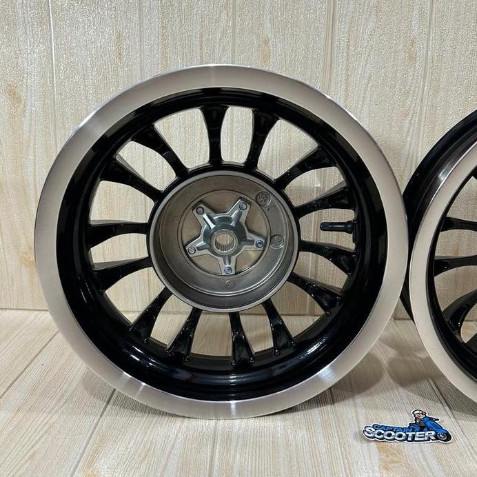 Velg Ori Original Vespa Sprint Euro Black Polish Primavera LX S R12