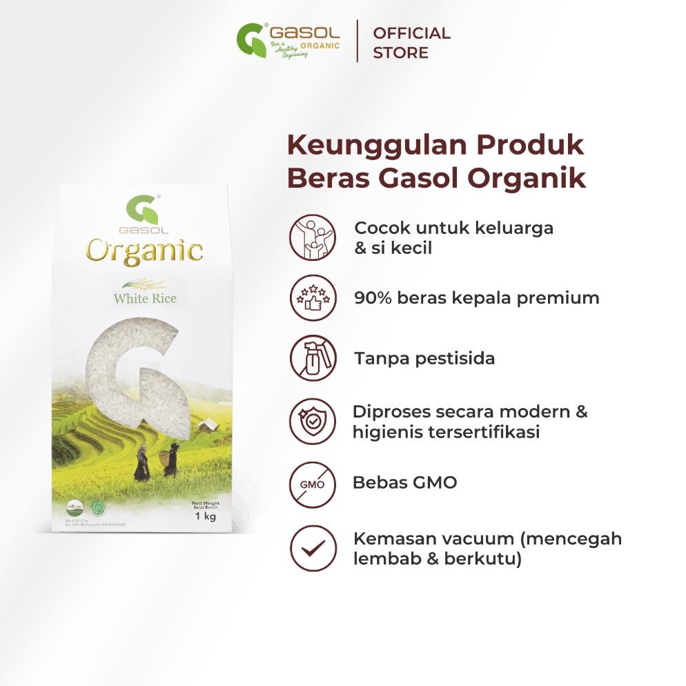 

ready GASOL Beras Putih Organik 1Kg x 2 murah