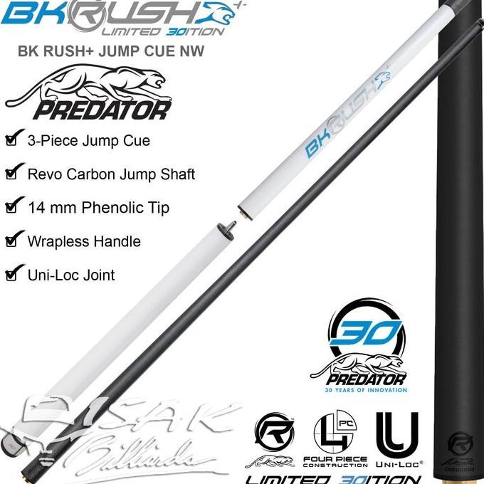 Sale Predator Bk Rush+ Carbon Jump Break Cue Nw - 30Th Anniversary Limited Edition Stick Billiard Bo