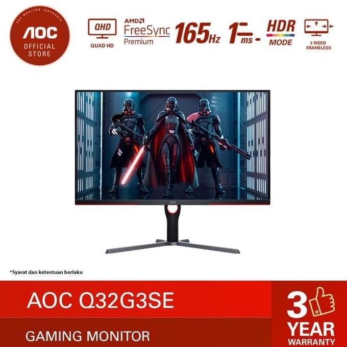 Monitor LED AOC Q32G3SE 31.5" VA 1ms QHD 165Hz HDR10 Gaming Monitor