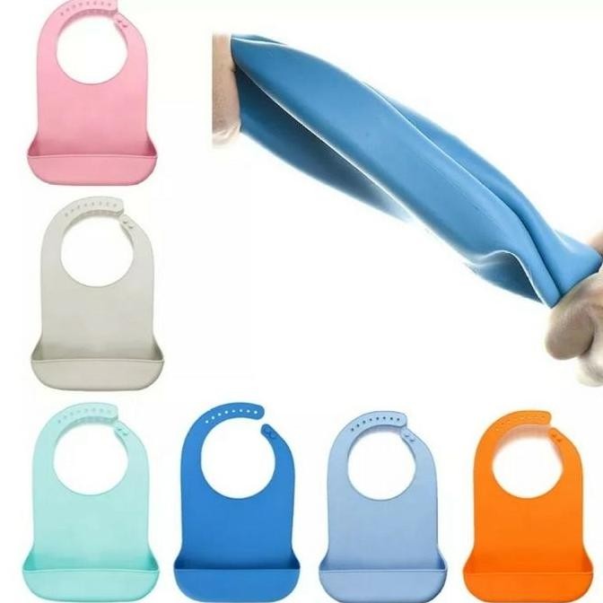 Promo Celemek Makan Dewasa Addult Apron Bib Tahan Air Waterproof Silicone