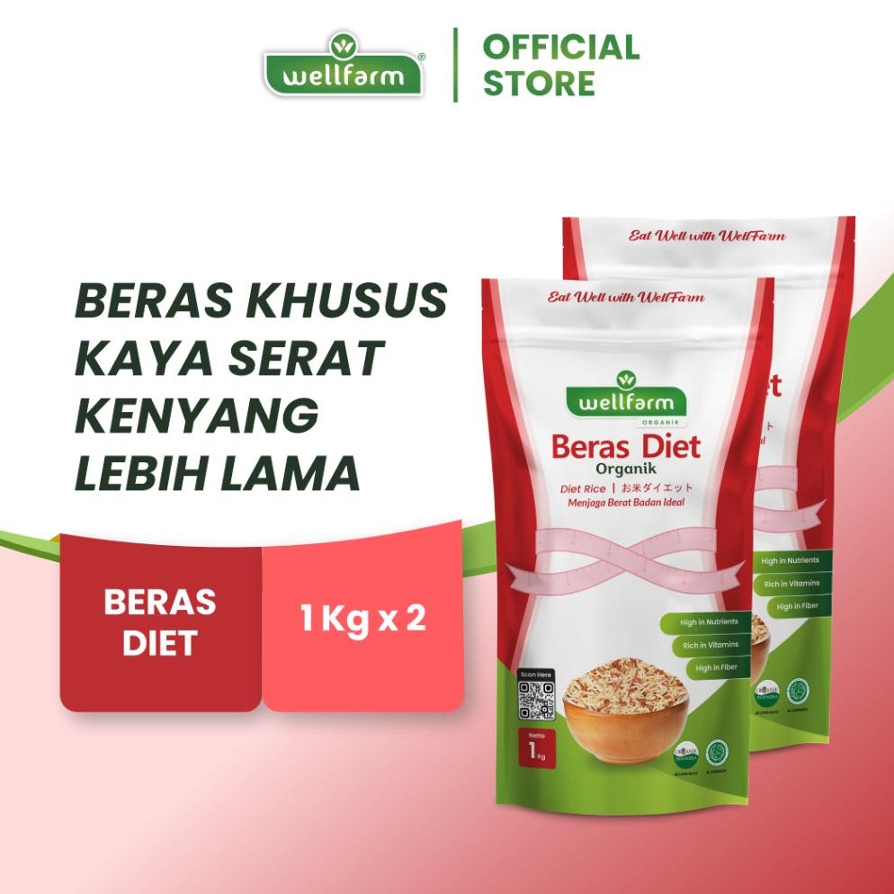 

ready Wellfarm Beras Diet Organik, Paket Bundling Hemat 2Kg murah