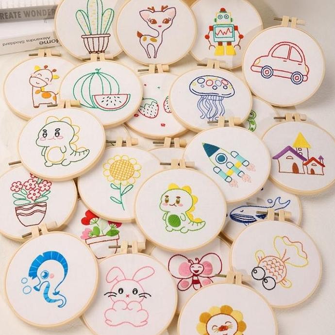 Embroidery Kit Colorfull Ed/Menyulam Kit Pemula/Menyulam Untum Pemula murah