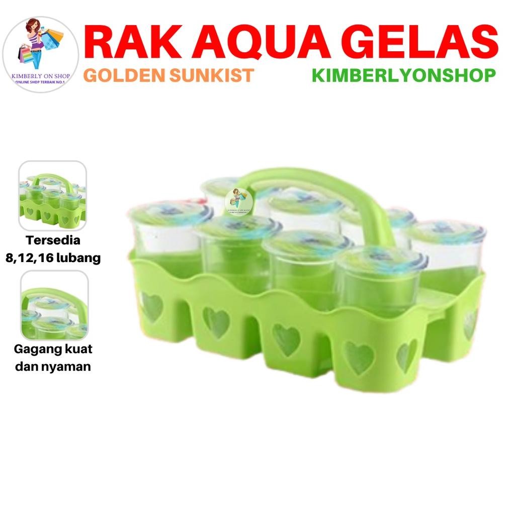 Rak Aqua Gelas Keranjang Aqua Plastik Rak Minuman Golden Sunkist Trend