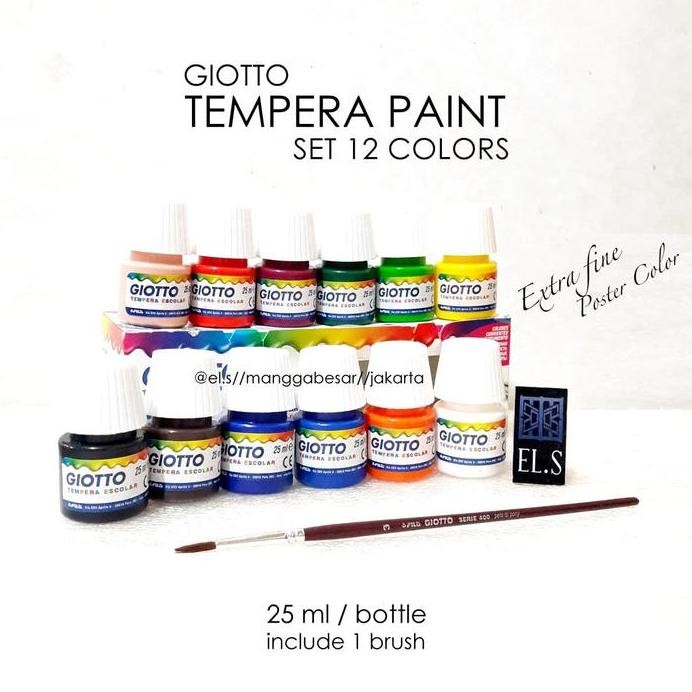 

ready Giotto Tempera Paint 25 ml Set 12 Warna ( Cat Poster )