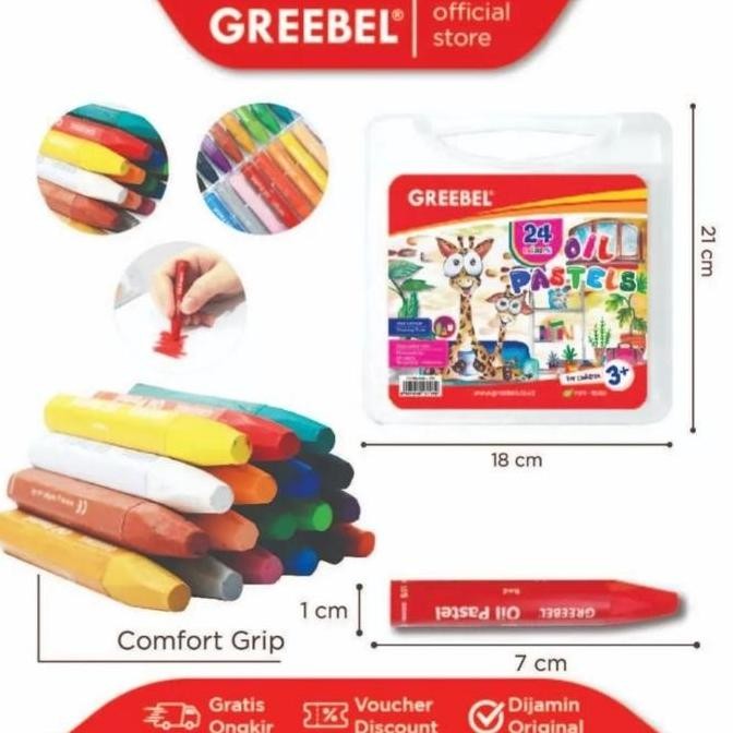 

ready GREEBEL Crayon 24 Warna / Oil Pastel Greebel 24 Warna anak