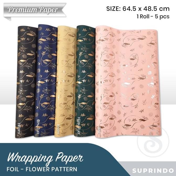 

ready stock Kertas Kado Foil Bunga (5lembar)