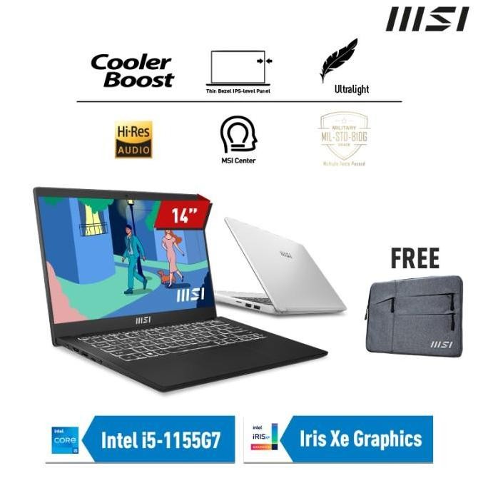 MSI MODERN 14 C11M - I5 1155G7 8GB 512GB SSD IRISXE WIN11 IPS 14"