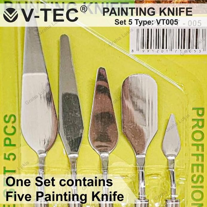 

ready V-Tec Painting Knives Set 5 / Pisau Palet VT-005 V-Tec Painting Knives