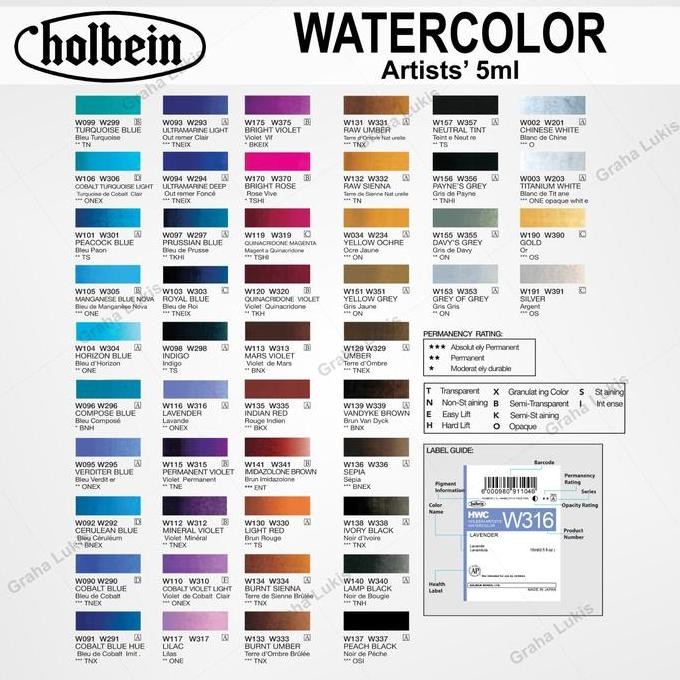 

ready Holbein Artists' Watercolour 5ml - Serie B