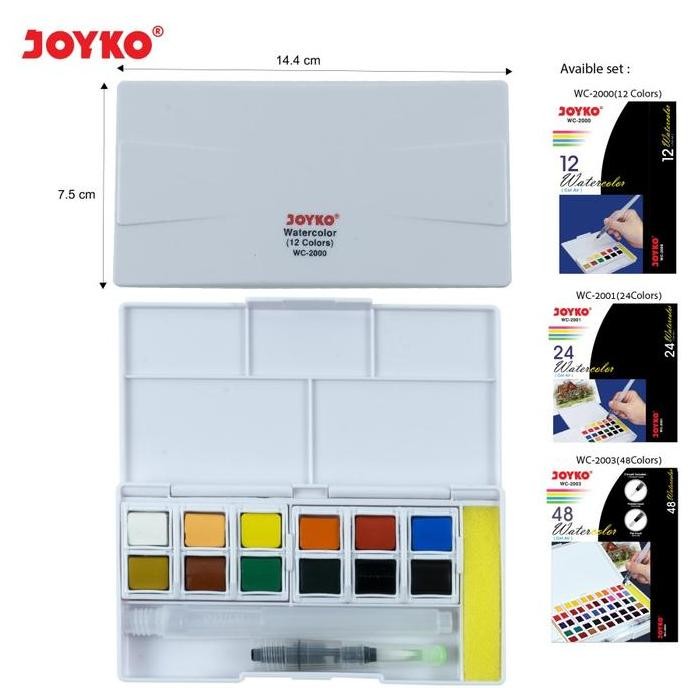 

ready Watercolor Cat Air Joyko WC-2000 12 Colors Warna