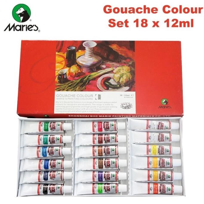 

ready Maries Guache Color Set Type 7318B 12ml 18 warna