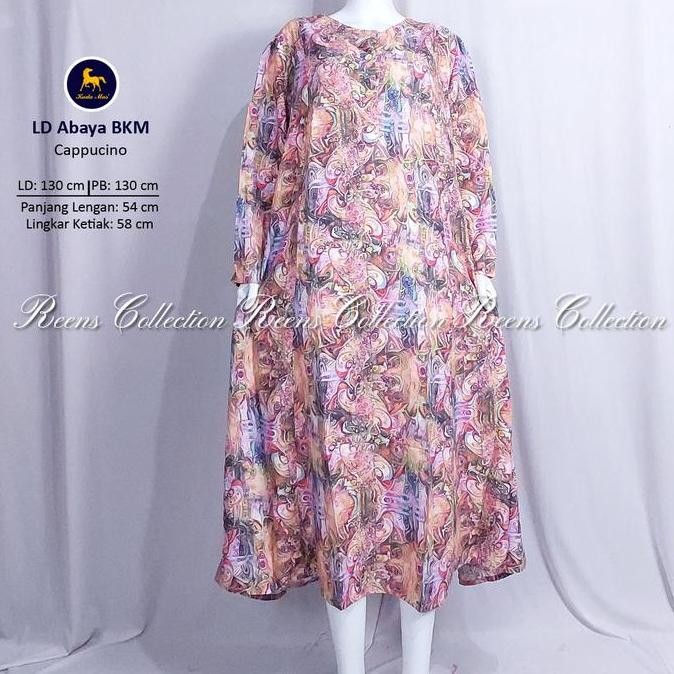 ready stock Batik Kuda Mas Longdress ABAYA Jumbo LD-130cm | Daster Lengan Panjang Semata Kaki 3 Kanc