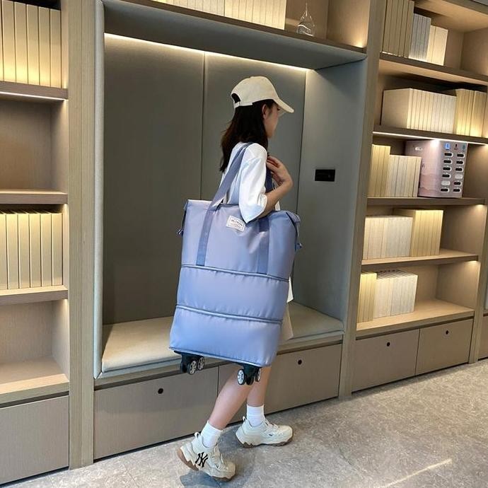 lonn Tas Traveling Roda Tas Duffel Jumbo-Tas Jinjing 3 Tingkat-Tas Travel Roda Waterproof Wanita