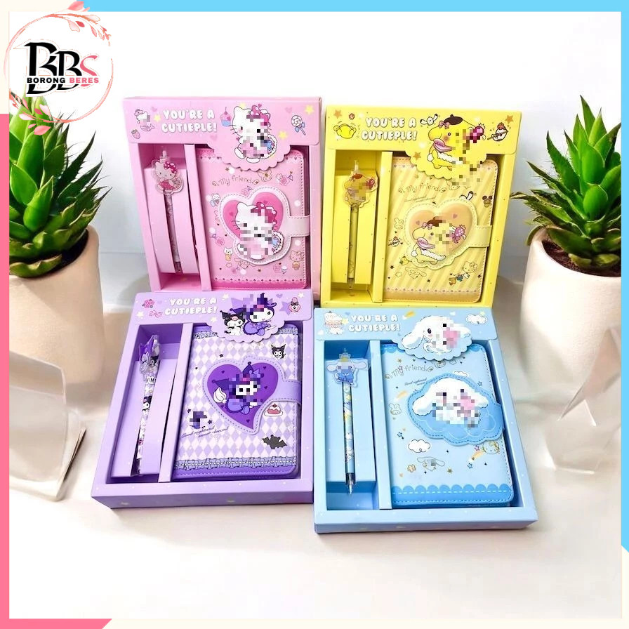 

BORES Paket Alat Tulis 2 IN 1 Set Stationery 2IN1 Karakter Kartun Alat Tulis Anak Sekolah Pulpen Notebook Magnet