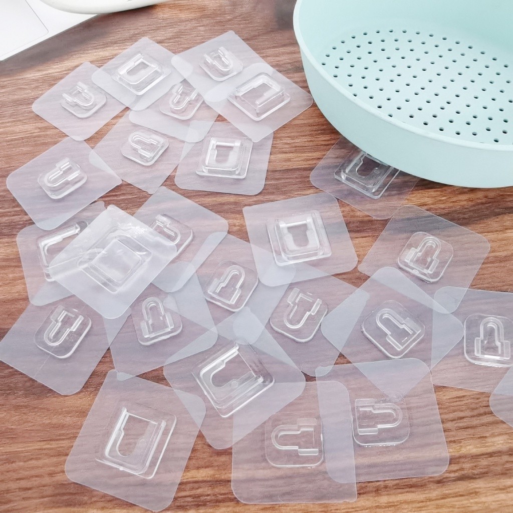 Gantungan Tempel Socket Hook Transparant Gantungan Plus Minus Double — 10