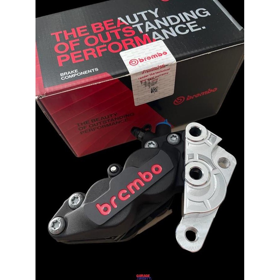 Kaliper brembo 4p 4piston black original plus bracket rx king murah