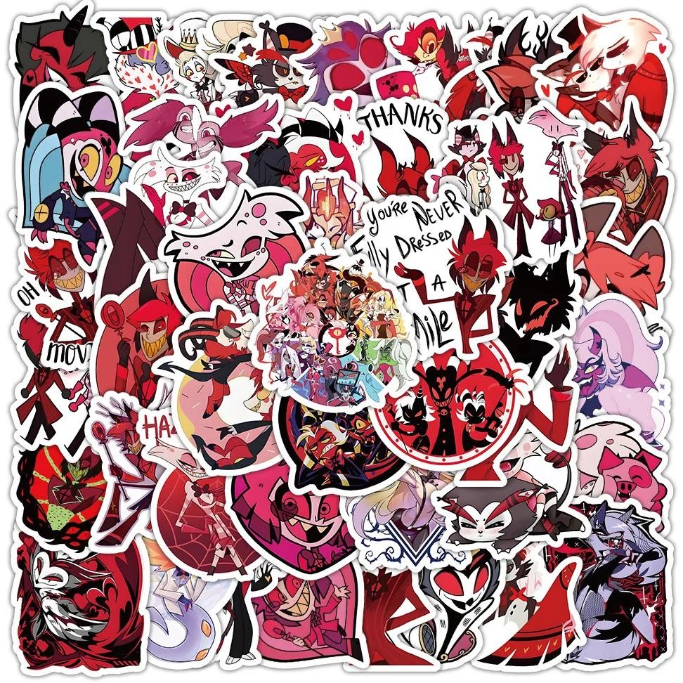 

50Pcs Cartoon Animation Hazbin-Hotel Stickers Luggage Case Helmet Guitar Bottle Refrigerator Laptop Hell Inn Sticker Wholesale