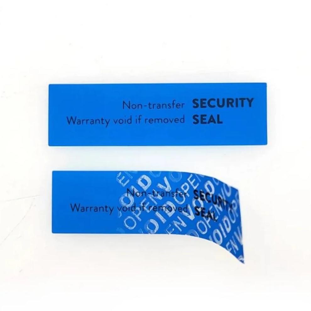 

80pcs Blue Tamper Proof Stickers Non Transfer Security Warranty void Labels Seals for Reusable Package or Expensive Surface