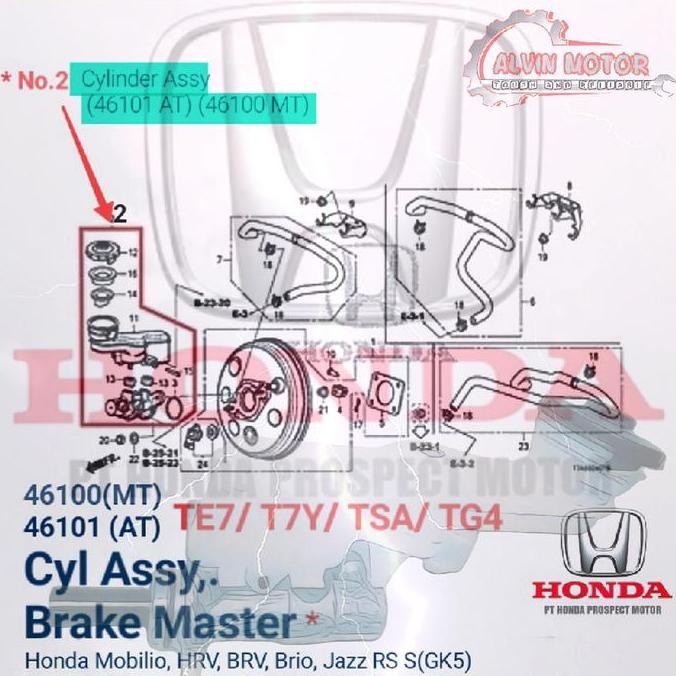 MASTER REM ATAS or B/M ASSY HONDA MOBILIO & BRIO ORI