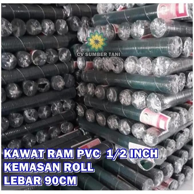 PROMO KAWAT LOKET RAM PVC HIJAU UKURAN 1/2 INCH UNTUK KANDANG UNGGAS ATAU PAGAR RUMAH