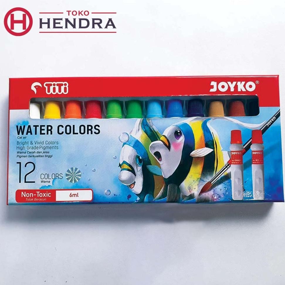 

Cat Air Watercolor 12 Warna 6 ml Set Paint Lukis Water color Joyko Terlaris