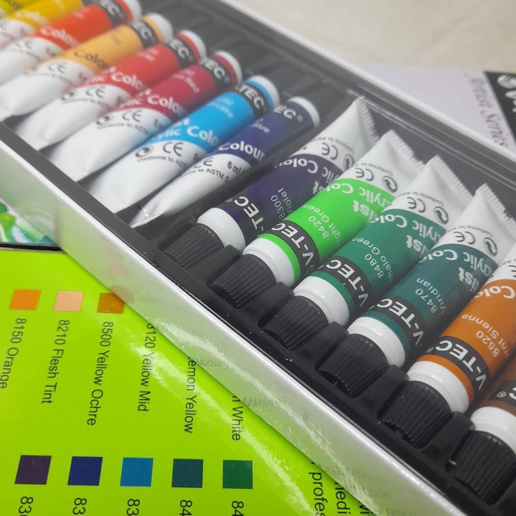 

cat acrylic vtec 18 warna/acrylic colour/v-tec Terlaris