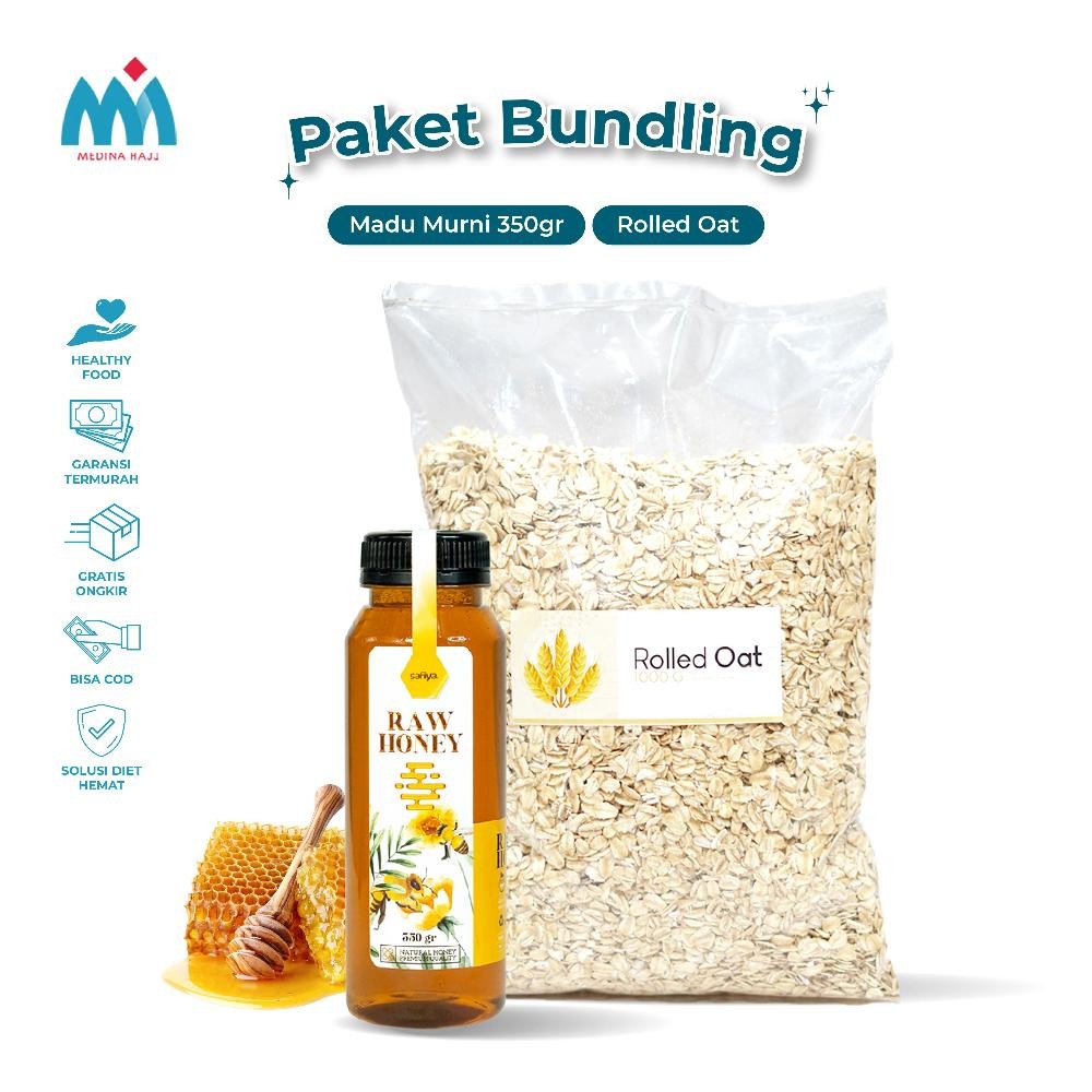

[Paket Murah] Sarapan Sehat Rolled Oat 1 Kg + Madu Murni 350 gr