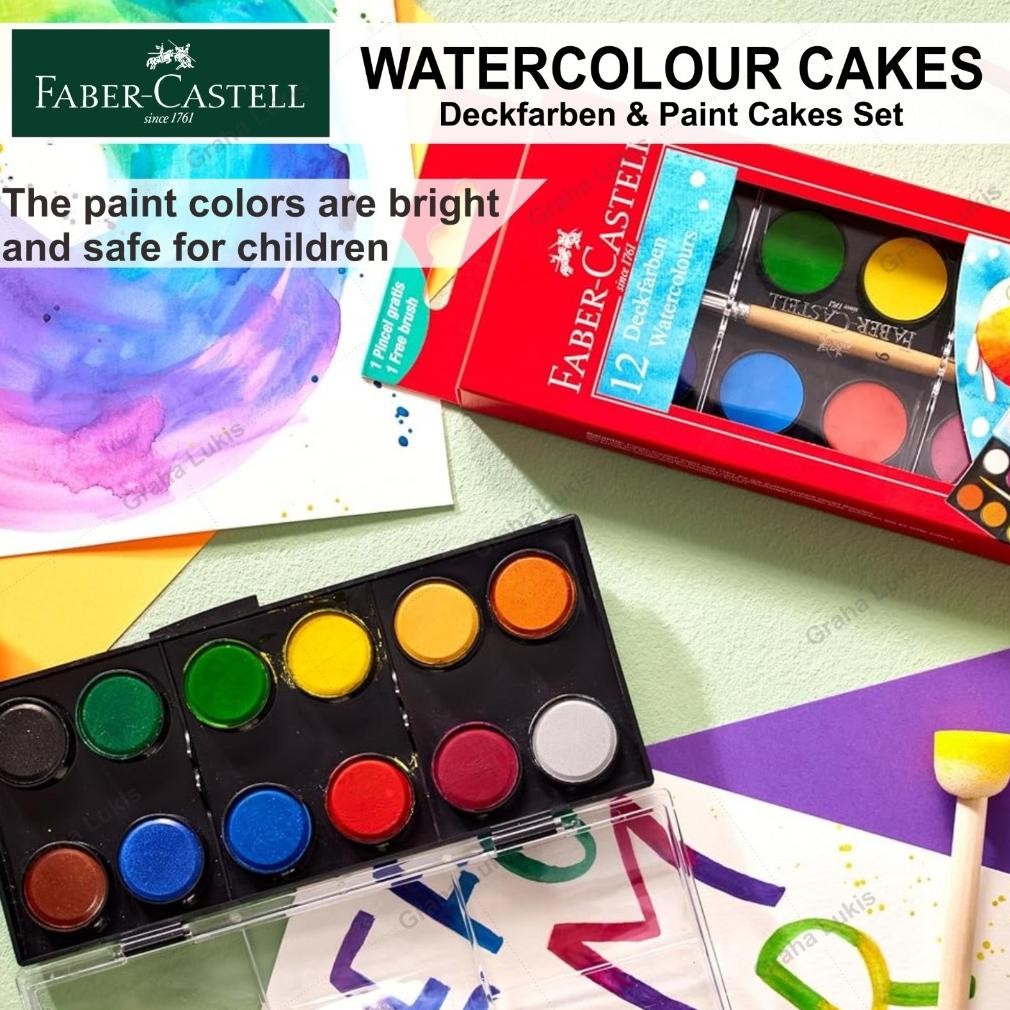 

FABER CASTELL Watercolours Deckfarben / Paint Cakes / Cat Air Faber Castell Set - Free Brush Terlaris