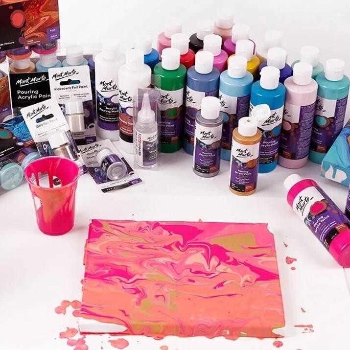 

Mont Marte Pouring Acrylic Paint 240 ml - Montmarte Pourring Cat Lukis Akrilik 240ml Acrilic Per Botol - Pewarna Resin Case Hp Casing Tuang Campur Mix Warna Warni Terlaris
