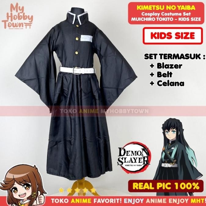 Grosir Kostum Cosplay Anak Muichiro Tokito Kids Size Karakter Anime Kimetsu No Yaiba Demon Slayer
