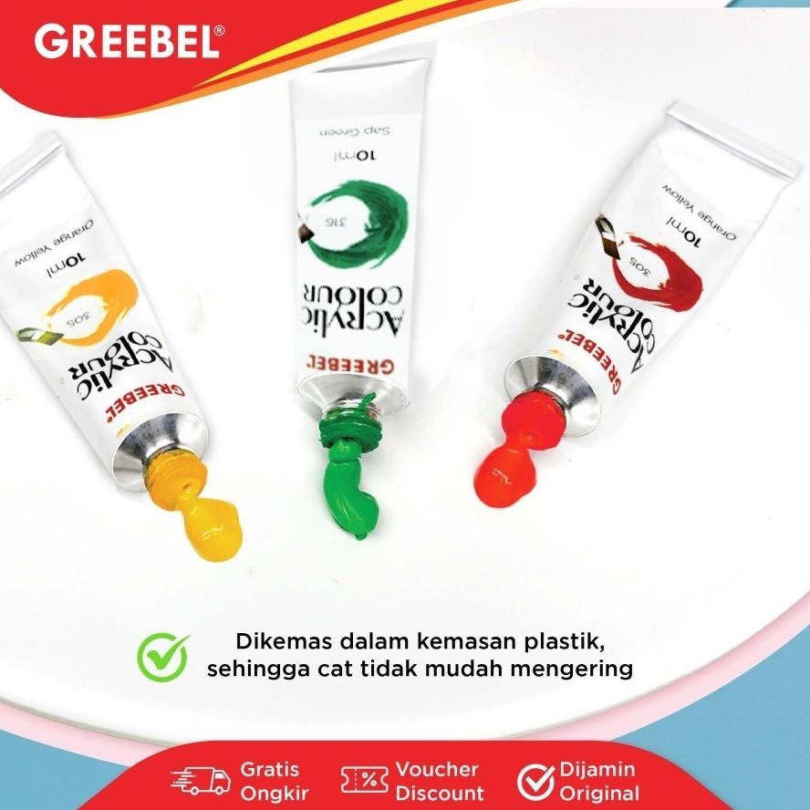 

Cat Akrilik Greebel Acrylic Paint 12x10ML [1 Set Isi 12 Warna] Terlaris