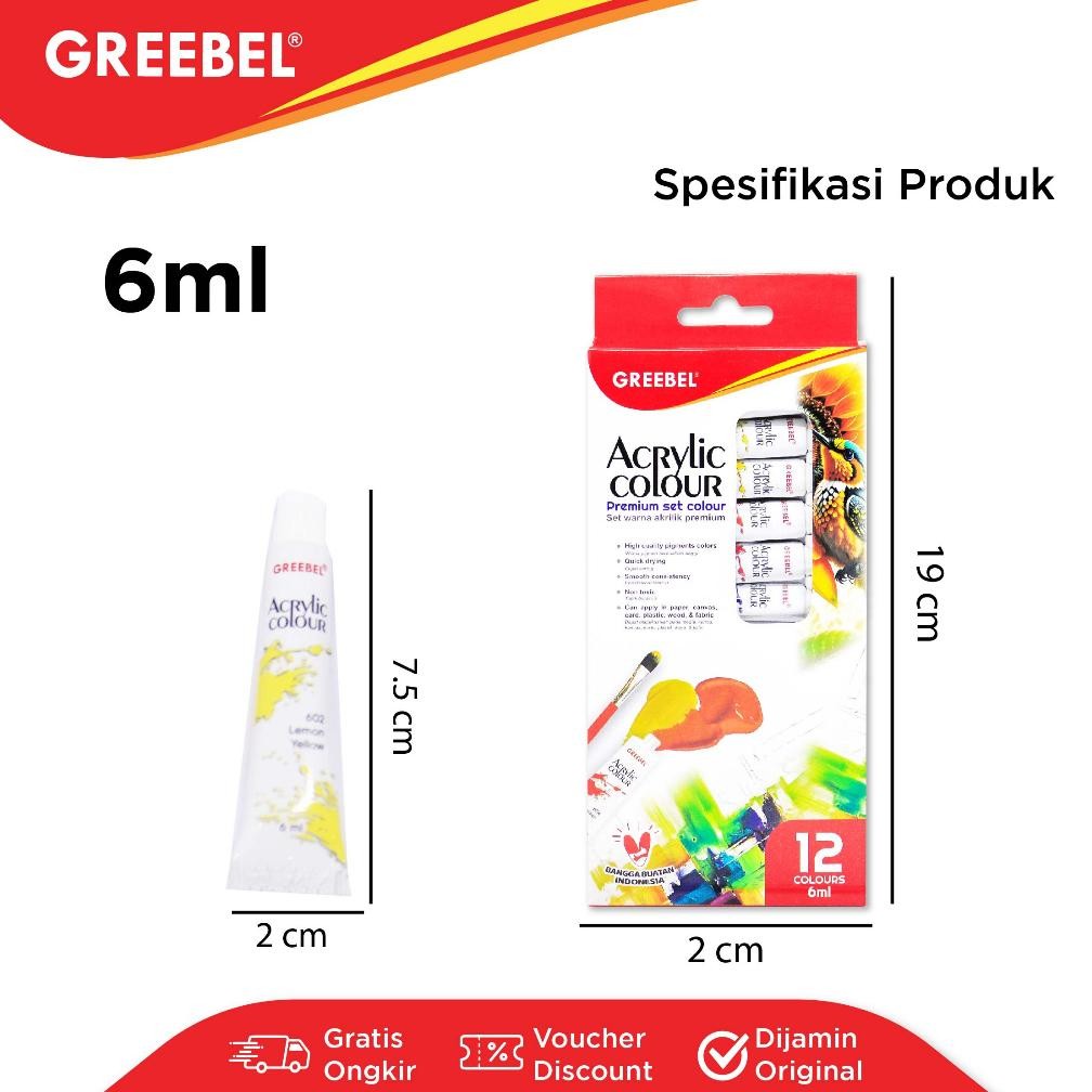 

GREEBEL Cat Lukis Akrilik / Cat Acrylic Colour Kanvas 6 ML Terlaris