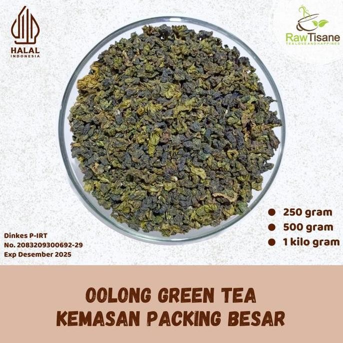 

SALE!!! RAW TISANE Oolong Green Tea / Special Oolong Green Tea / Teh Hijau Oolong Isi 1 Kg