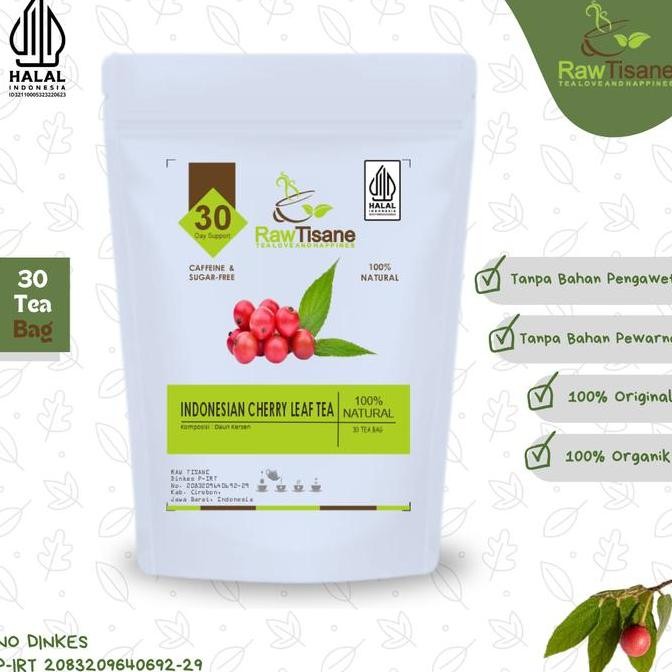 

SALE!!! Indonesian Cherry Leaf Tea : Teh Daun Kersen Pure Isi 30 Tea Bag