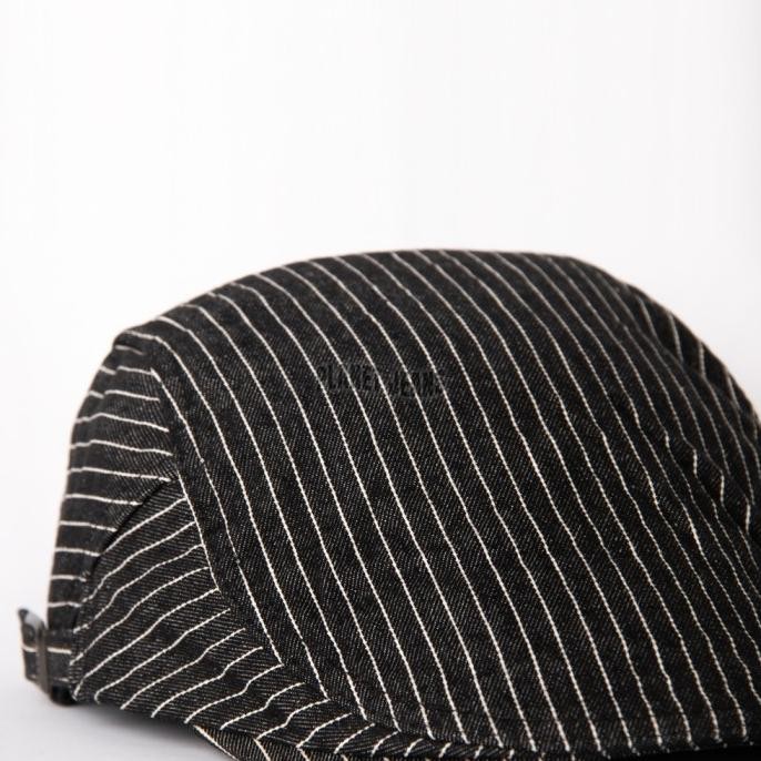 Grosir Topi Flat Cap Denim Salur Pelukis Vintage Baret Newsboy Hat Stripe - Fc06 Planet Jeans