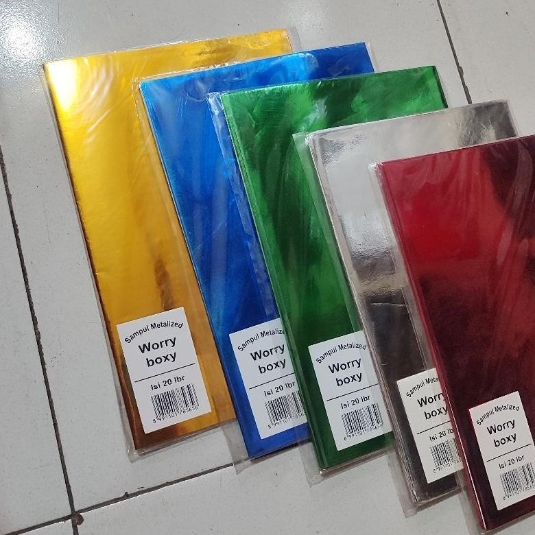 

1 Pak Sampul Buku Metalik Isi 20 Lembar ( Ukuran Boxy ) 1 PAK 1 WARNA RB07