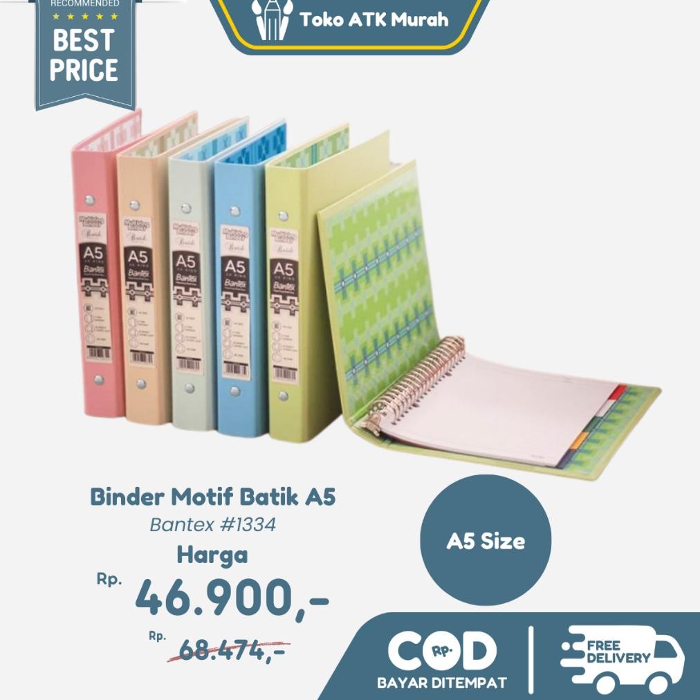 

Bantex A5 Multiring Binder Batik Series Pastel 20 Ring #1334 RB07