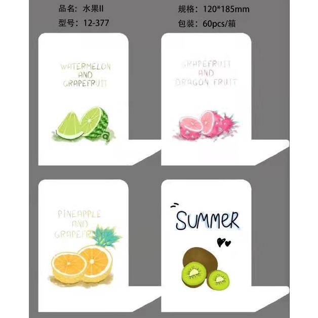 

+FREE DUS 1 Pasang Isi 2 Pcs Book End Stand/ Sandaran Penyangga Buku Summer Fruit / Mujito 3416 12-377 ice cream RB07