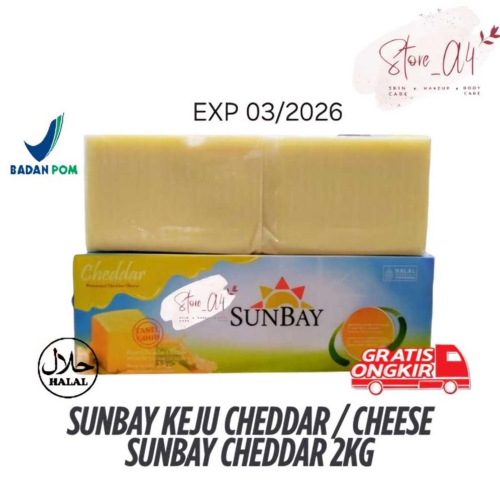 

Baru Sunbay Cheddar Cheese 2kg Keju Blok Sunbay Original