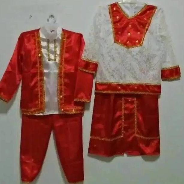 Baju Anak Adat Nusantara Ambon Maluku Brukat Kostum Kartinian Karnaval