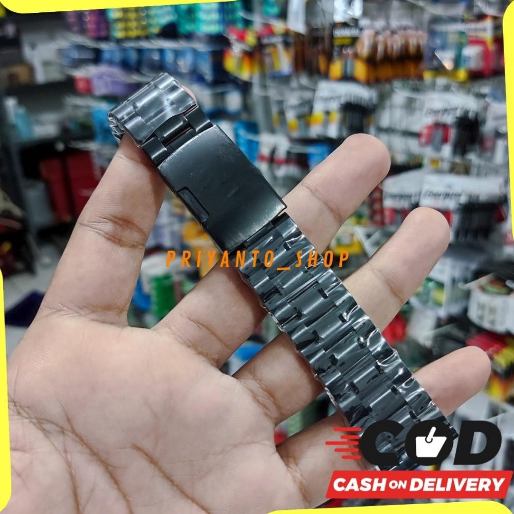 Strap Tali Jam Tangan Rantai Stailesa Stell  EXPEDITION 18 20 22 24 26mm Hitam RB