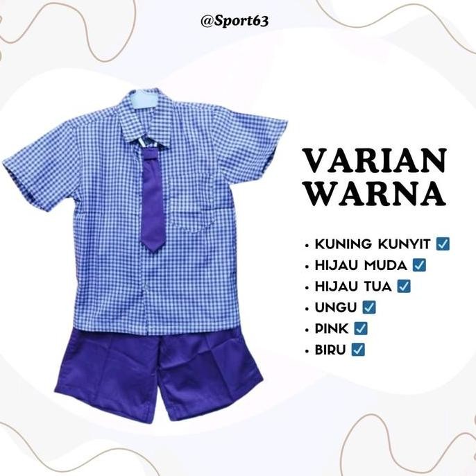 Murah Baju Sekolah Anak Tk Kotak Kotak/Baju Sekolah Anak Paud/Baju Anak Tk/Baju Lengan Pendek Anak T